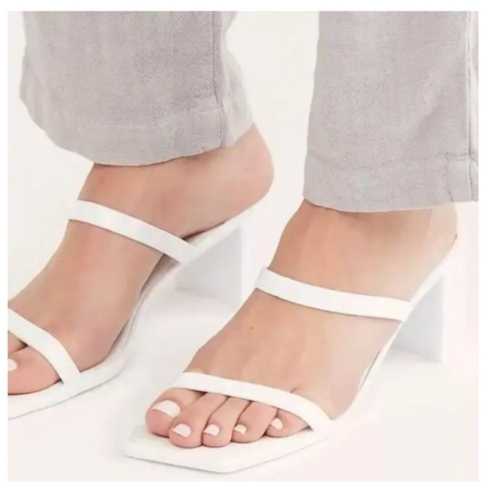 Jeffrey Campbell Jamm-3 Jelly Strappy Sandals Women's 9 White Y2K